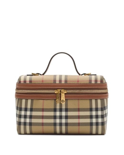 Burberry Brown Check Vanity Tote Bag