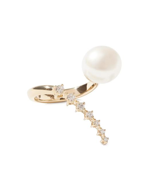 Mizuki White 14Kt Sea Of Beauty Pearl And Diamond Ring