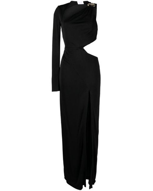 Galvan Asymmetrische Maxi-jurk in het Black