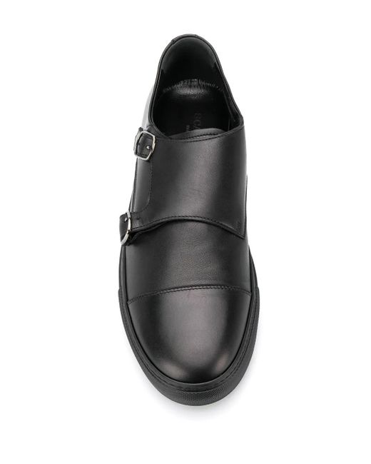 Scarosso Black Monk Strap Sneakers for men