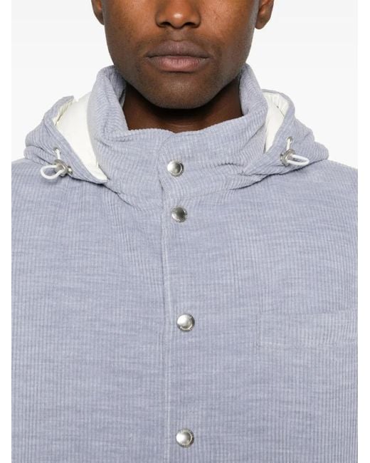 メンズ Brunello Cucinelli コーデュロイ ダウンベスト Blue