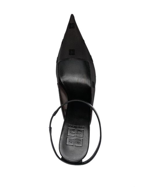 Sandales 100 mm à logo brodé Givenchy en coloris Black