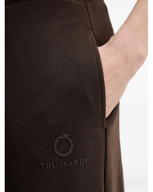 Trussardi Black Wide-Leg Drawstring Track Pants