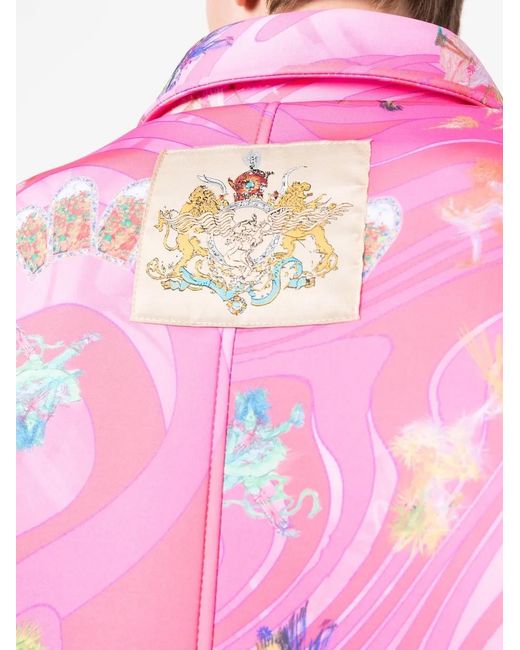 Liberal Youth Ministry Pink Patterne Scuba Coat for men