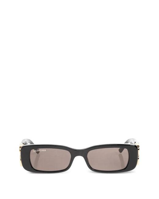 Balenciaga Gray Rectangle-Frame Sunglasses