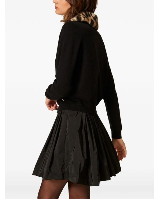 Twinset Black Taffeta Balloon Skirt
