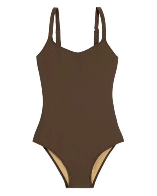 AMI Brown Scoop-Neck Swimsuit