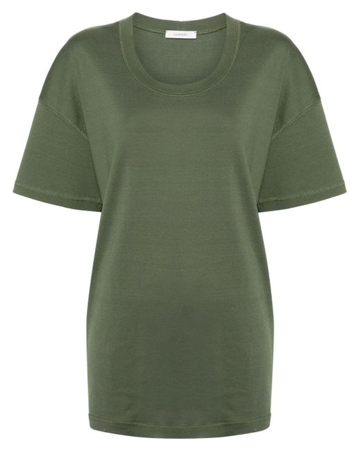 Lemaire T-shirt Met Diepe Ronde Hals in het Green