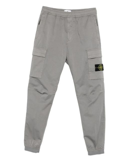 Stone Island Cargo Broek Met Elastische Tailleband in het Gray voor heren