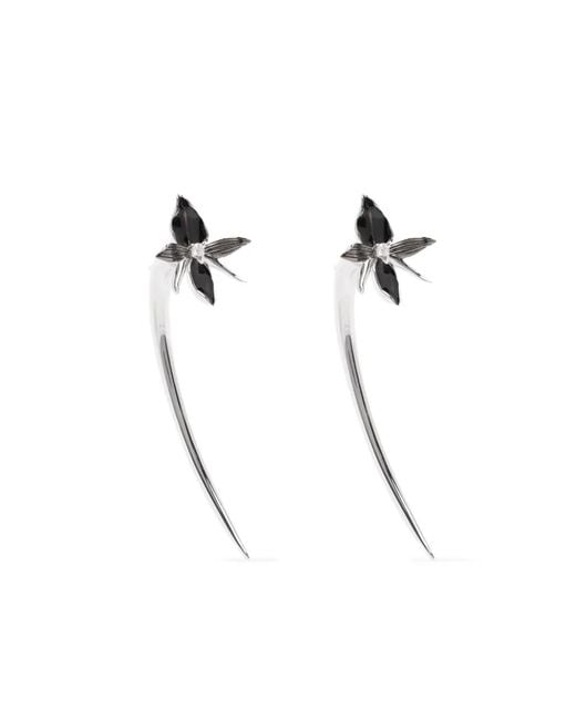 Shaun Leane White Diamond Orchid Hook Earrings