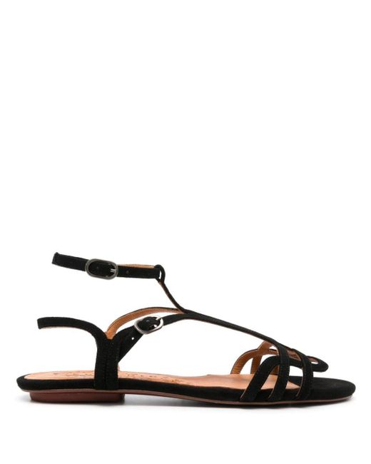 Chie Mihara Strappy Suede Sandals Brown