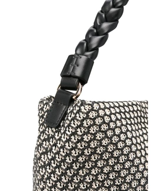 Twinset Gray Tote Bag mit Mesh-Effekt