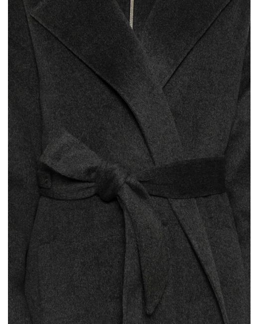 Nanushka Black Belted Wool Coat