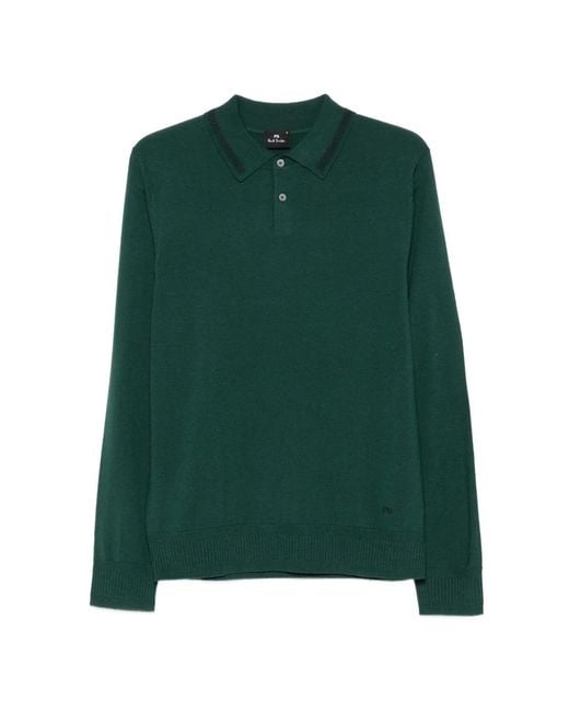 Paul Smith Green Long-Sleeve Polo Shirt for men
