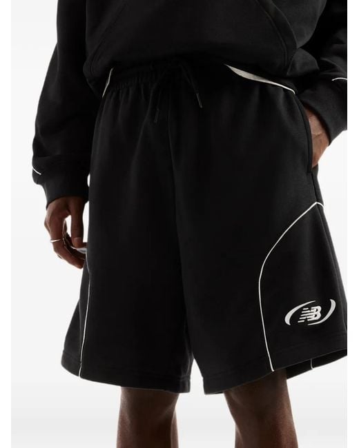New Balance Black Short Trackside French Terry 7 Po for men