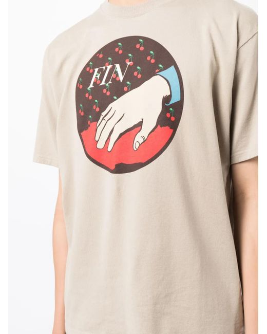 Undercover Gray Graphic-Print Cotton T-Shirt for men