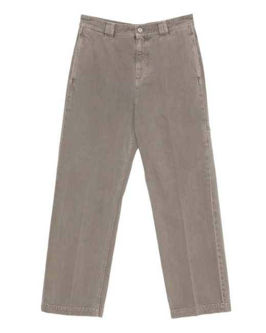 Ferragamo Gray Straight-Leg Trousers