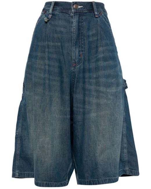 R13 Blue Jesse Jeans-Shorts mit weitem Bein