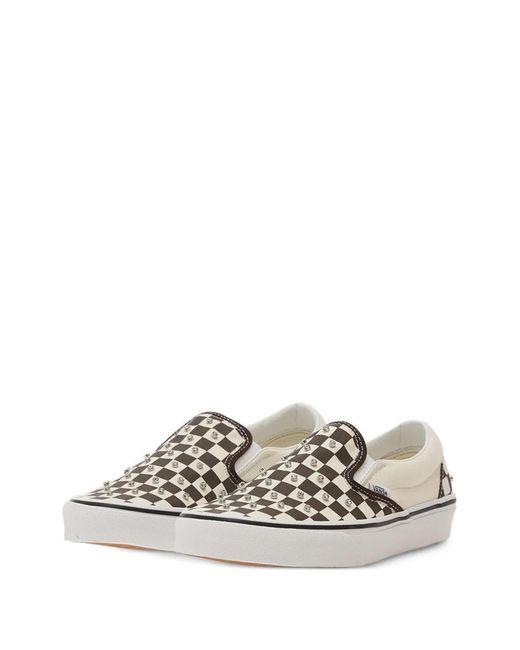 Vans White Checkerboard Stud-Embellished Sneakers