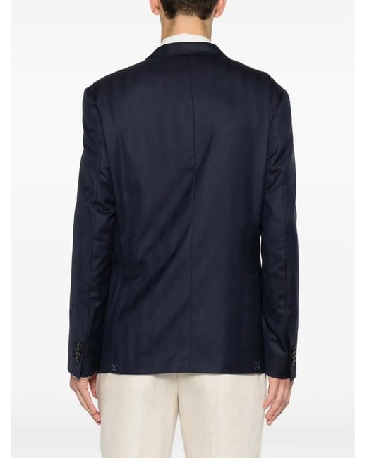 Corneliani Blue Double-Breasted Jacket for men