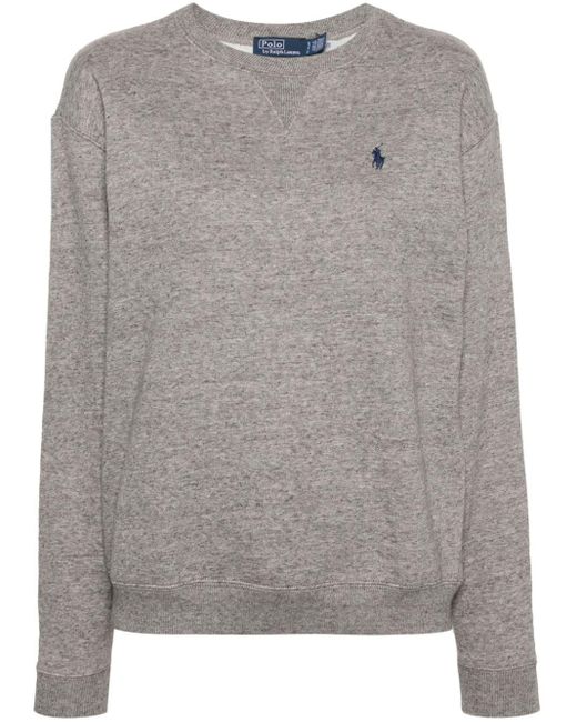 Polo Ralph Lauren Gray Sweatshirt mit Logo-Stickerei