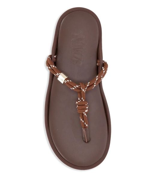 FLOWZE Brown Knotted Flat Sandals