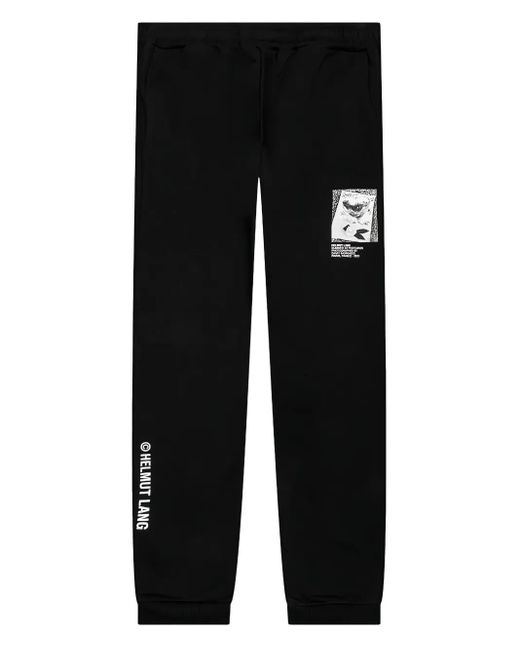 Helmut Lang Black Logo-Print Joggers for men