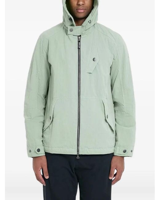Left Hand Green Hooded Zip-Front Jacket for men