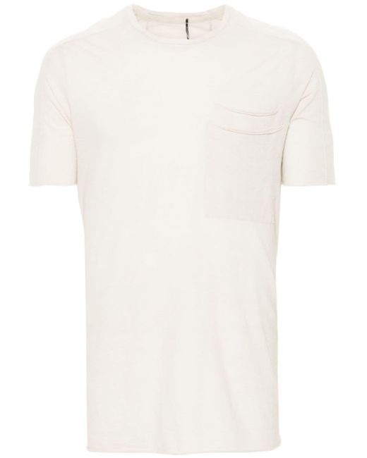 Masnada White Distressed Cotton T-shirt for men