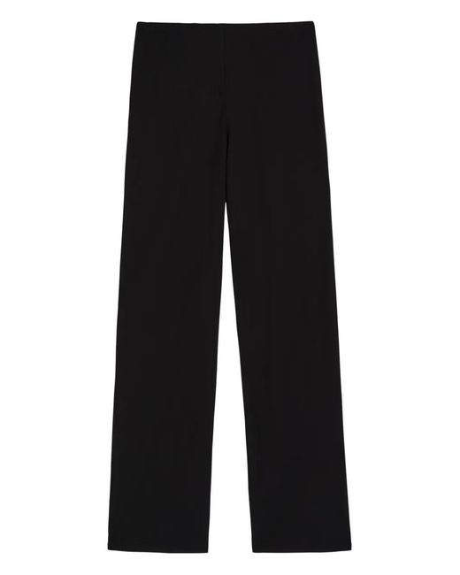 Reformation Black Gale Straight-Leg Crepe Trousers