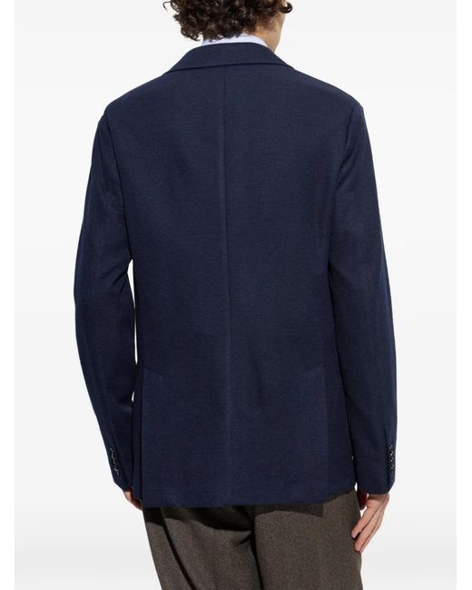 Brioni Blue Notched-Lapel Single-Breasted Blazer for men