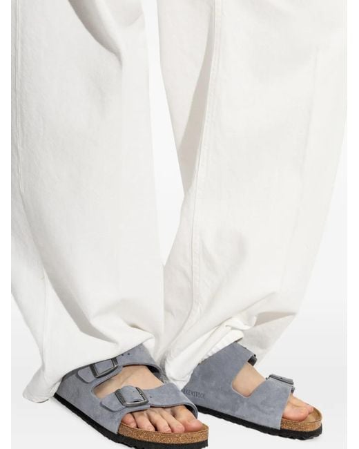 Birkenstock White Arizona Buckle-Fastening Sandals