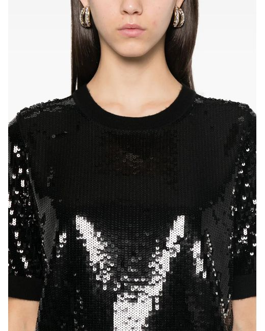 Twinset Black Sequinned Top