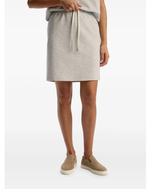 12 STOREEZ White Drawstring-Waist Terry Skirt