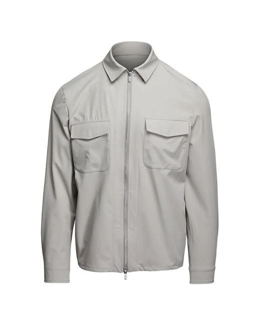 Marco Pescarolo Gray Urus Zip-Up Chest-Pocket Shirt Jacket for men