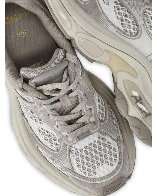 Ash White Dragon Mesh-Panel Sneakers