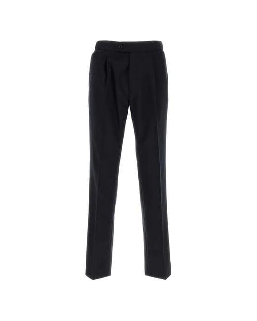 Brioni Black Pleated Trousers for men