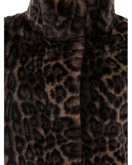 Apparis Black Leopard-Pattern Coat