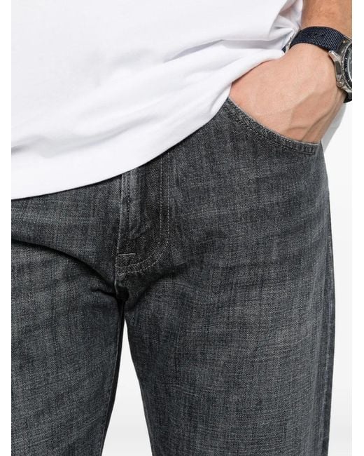 Dondup Gray Washed-Effect Five-Pocket Jeans for men