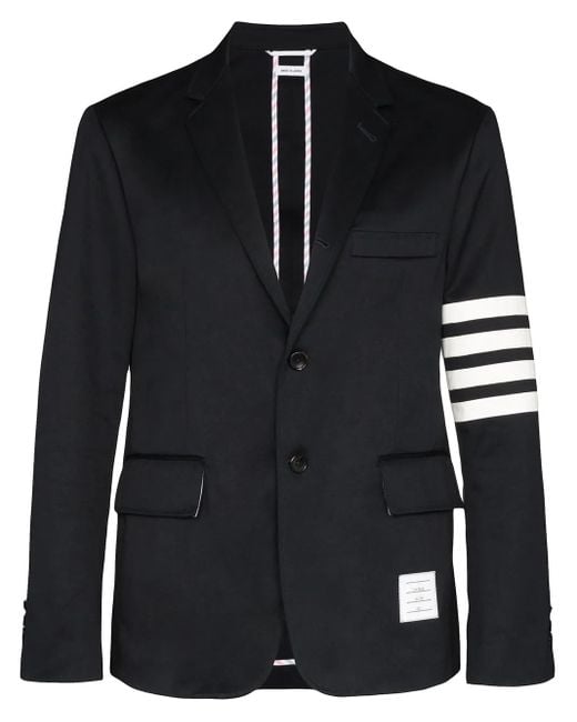 メンズ Thom Browne 4bar コットンツイル シングルジャケット Blue