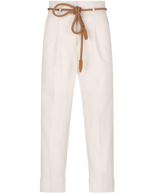 Silvia Tcherassi White Beryl Waist-strap Straight-leg Trousers