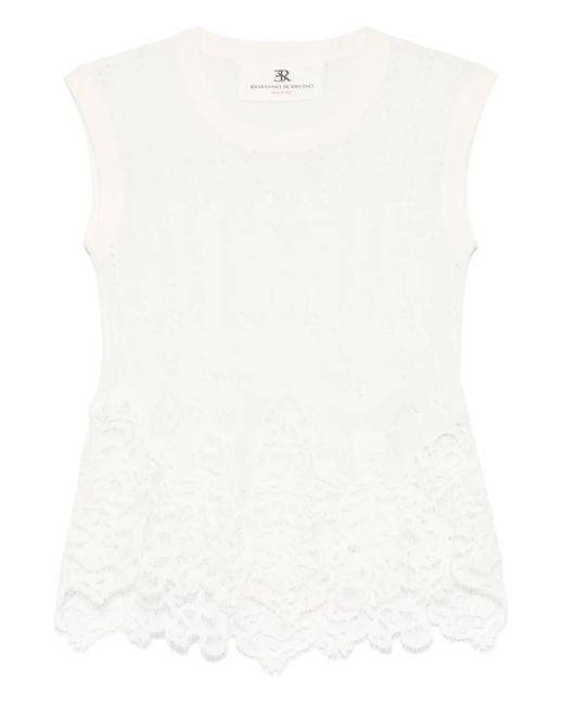 Ermanno Scervino White Lace-Detail Top