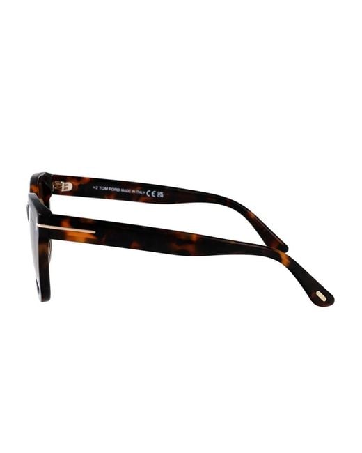 Tom Ford Brown Square-Frame Tortoiseshell Sunglasses