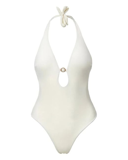 SOFIA ERHAN White Isadora Halterneck Swimsuit