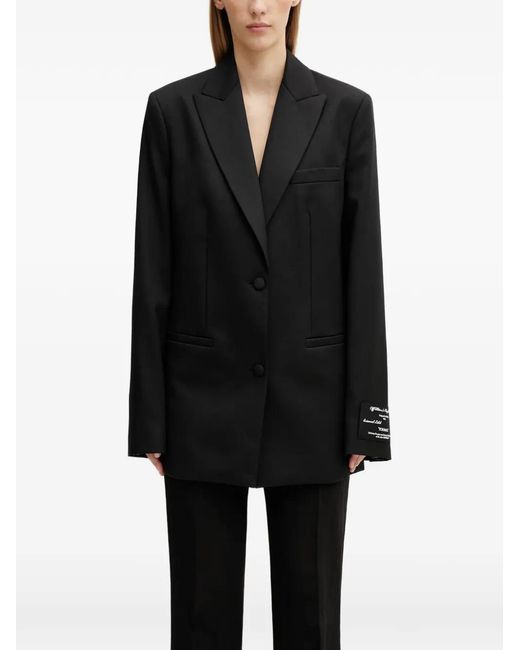 Off-White c/o Virgil Abloh Black Blazer Boutonné À Patch Logo