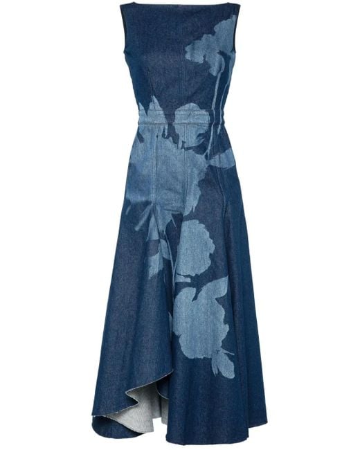 Erdem フレアデニムドレス Blue