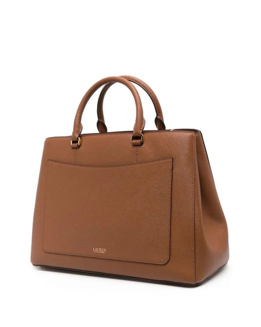 Ralph Lauren Brown Hanna Leather Satchel Bag