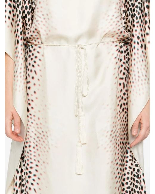Roberto Cavalli Natural Kaftan Maxi Dress