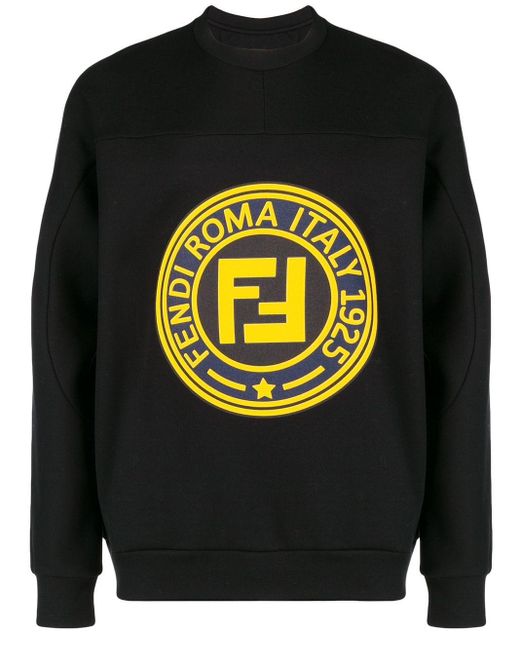 Fendi Black Roma 1925 Logo Sweatshirt for men