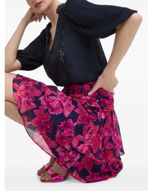 Morgan Blue V-Neck Blouse